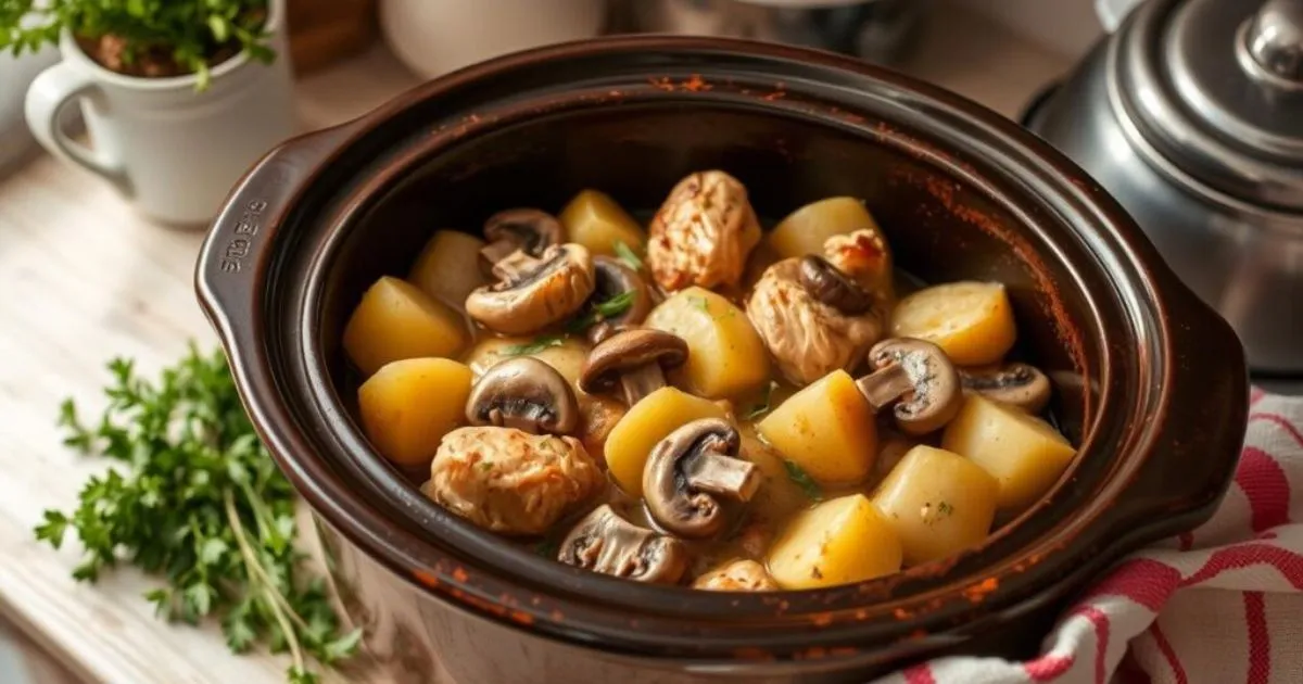 chicken mushroom potatoes crock pot recipe