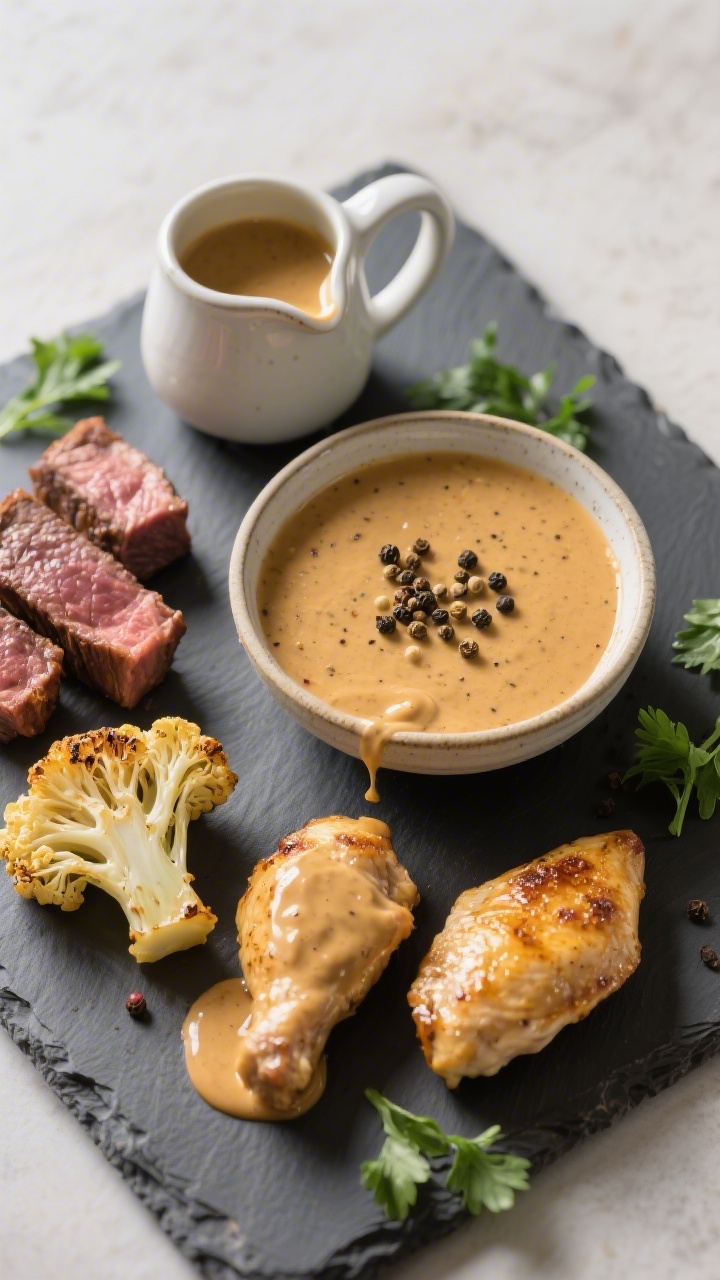 Overhead tasty top view, versatile serving: Top-down shot of a small pourer and a shallow bowl fille