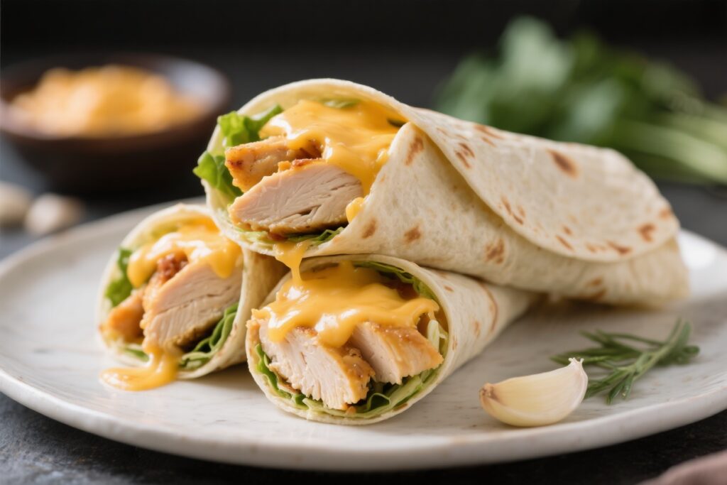 Cheesy Garlic Chicken Wraps That Taste Better Than Takeout – Easy, Comforting, and Fast
