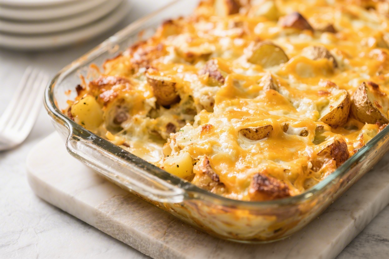 Cheesy Breakfast Potato Casserole for a Crowd – Hearty, Make-Ahead Comfort